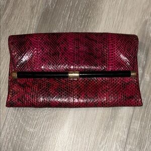 EUC Diane Von Furstenberg Envelope Snakeskin Clutch